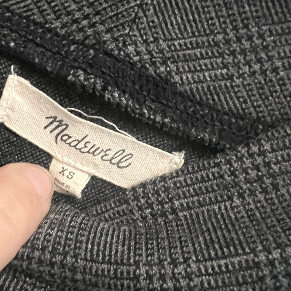 MADEWELL Women’s Wide Sleeve Mockneck Top - Glen Plaid - XS - Picture 5 of 7